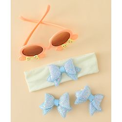 Babyhug Hair Accessories & Sunglasses Combo Set with Bow Applique - Pink