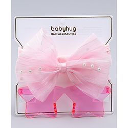 Babyhug Headband with Bow Applique  & Sunglasses Combo Set- Pink