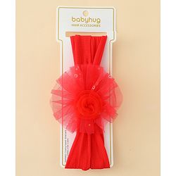 Babyhug Headband With Floral Applique - Red
