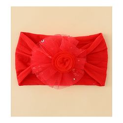 Babyhug Headband With Floral Applique - Red
