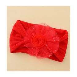 Babyhug Headband With Floral Applique - Red