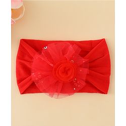 Babyhug Headband With Floral Applique - Red