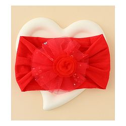 Babyhug Headband With Floral Applique - Red