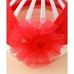 Babyhug Headband With Floral Applique - Red