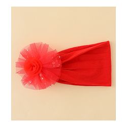 Babyhug Headband With Floral Applique - Red