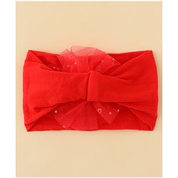 Babyhug Headband With Floral Applique - Red