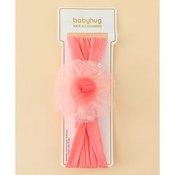 Babyhug Headband With Floral Applique - Red