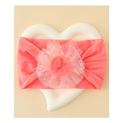 Babyhug Headband With Floral Applique - Red