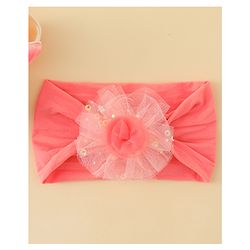 Babyhug Headband With Floral Applique - Red