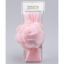 Babyhug Free Size Headband with Floral Applique - Pink
