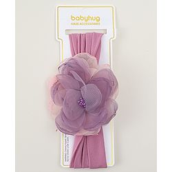 Babyhug Free Size Headband with Floral Applique - Pink