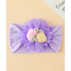 Babyhug Free Size Headband with Floral Applique - Purple