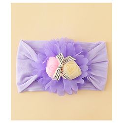 Babyhug Free Size Headband with Floral Applique - Purple