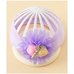 Babyhug Free Size Headband with Floral Applique - Purple