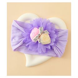 Babyhug Free Size Headband with Floral Applique - Purple