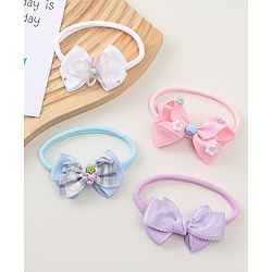 Babyhug Headbands With Bow Applique Pack of 4 - Multicolor