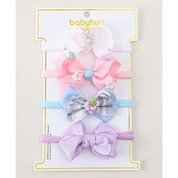 Babyhug Headbands With Bow Applique Pack of 4 - Multicolor
