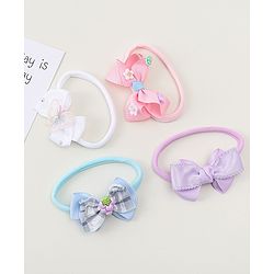 Babyhug Headbands With Bow Applique Pack of 4 - Multicolor
