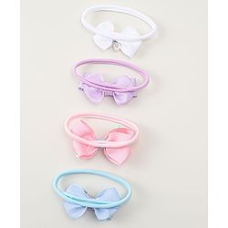 Babyhug Headbands With Bow Applique Pack of 4 - Multicolor