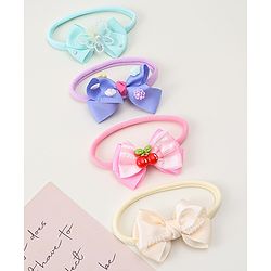 Babyhug Headbands With Bow Applique Pack of 4 - Multicolor