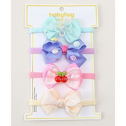 Babyhug Headbands With Bow Applique Pack of 4 - Multicolor