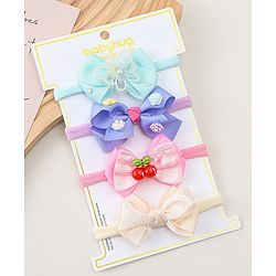 Babyhug Headbands With Bow Applique Pack of 4 - Multicolor