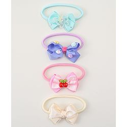 Babyhug Headbands With Bow Applique Pack of 4 - Multicolor