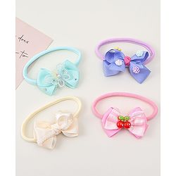 Babyhug Headbands With Bow Applique Pack of 4 - Multicolor