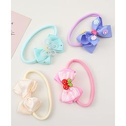 Babyhug Headbands With Bow Applique Pack of 4 - Multicolor