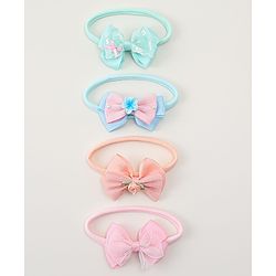 Babyhug Headbands With Bow Applique Pack of 4 - Multicolor