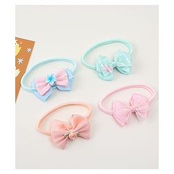 Babyhug Headbands With Bow Applique Pack of 4 - Multicolor