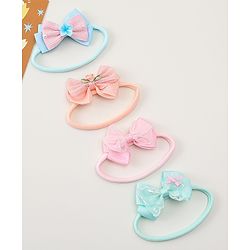 Babyhug Headbands With Bow Applique Pack of 4 - Multicolor