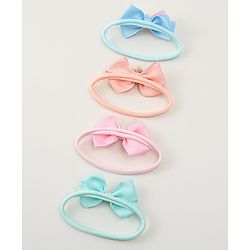 Babyhug Headbands With Bow Applique Pack of 4 - Multicolor