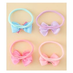 Babyhug Headbands With Bow Applique Pack of 4 - Multicolor