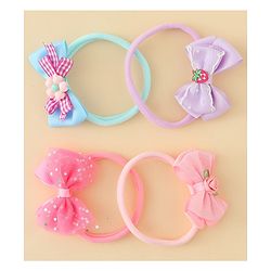 Babyhug Headbands With Bow Applique Pack of 4 - Multicolor