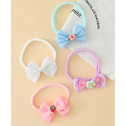 Babyhug Headbands With Bow Applique Pack of 4 - Multicolor