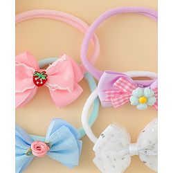 Babyhug Headbands With Bow Applique Pack of 4 - Multicolor