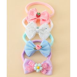 Babyhug Headbands With Bow Applique Pack of 4 - Multicolor