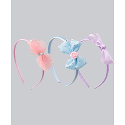 Babyhug Hair Bands With Bow Applique Pack of 3 - Multicolor