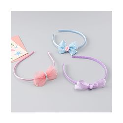 Babyhug Hair Bands With Bow Applique Pack of 3 - Multicolor