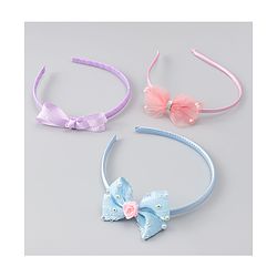 Babyhug Hair Bands With Bow Applique Pack of 3 - Multicolor