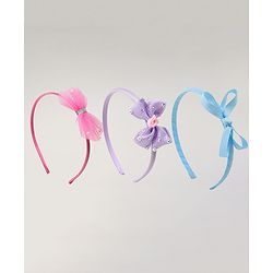 Babyhug Hair Bands With Bow Applique Pack Of 3- Multicolor