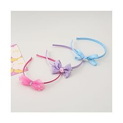 Babyhug Hair Bands With Bow Applique Pack Of 3- Multicolor