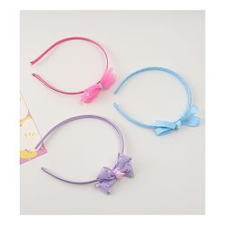 Babyhug Hair Bands With Bow Applique Pack Of 3- Multicolor
