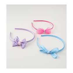 Babyhug Hair Bands With Bow Applique Pack Of 3- Multicolor