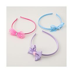 Babyhug Hair Bands With Bow Applique Pack Of 3- Multicolor