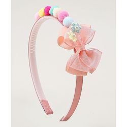 Babyhug Hair Bands With Bow Applique Pack of  2 - PInk & Purple