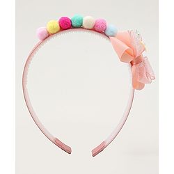 Babyhug Hair Bands With Bow Applique Pack of  2 - PInk & Purple
