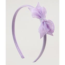 Babyhug Hair Bands With Bow Applique Pack of  2 - PInk & Purple