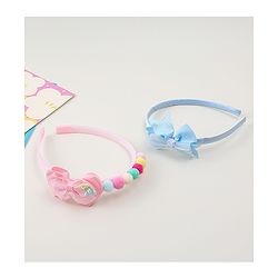 Babyhug Hair Bands With Bow Applique Pack of  2 - PInk & Purple